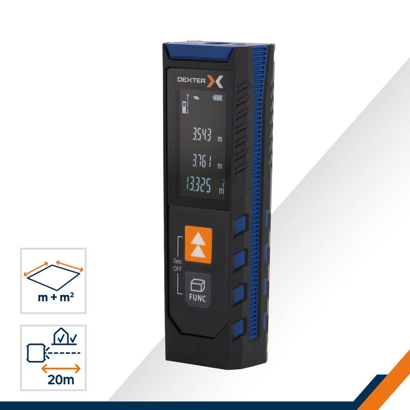 LASER DISTANCE DEXTER 20M 2 AAA BATTERIES