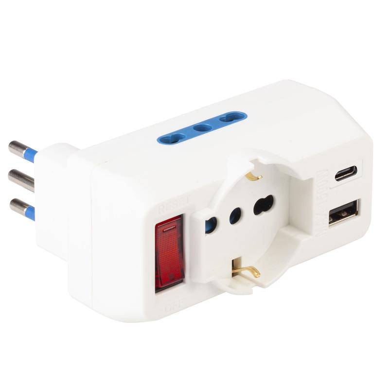 MULTISIZE adapter 10A plug. 1 socket1