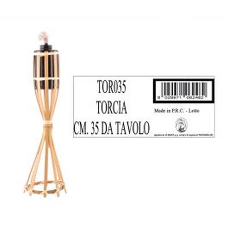 BAMBOO FLASHLIGHT WITH BASE 35 CM