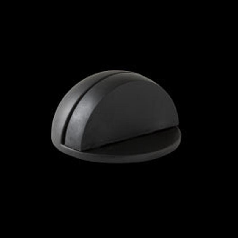 ZINC MOON DOORSTOP WITH DOUBLE MATT BLACK FIXING D 4.7 X H 2.5 CM, 2 PIECES INSPIR