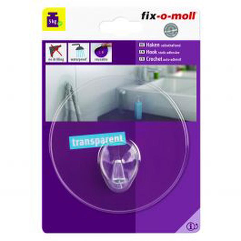WALL HOOK WITHOUT GLUE AND DOWELS DIAM 100 MM TRANSPARENT COLOUR