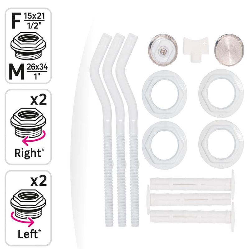 1/2" ACCESSORY KIT FOR ALUMINIUM RADIATORS COLOUR WHITE