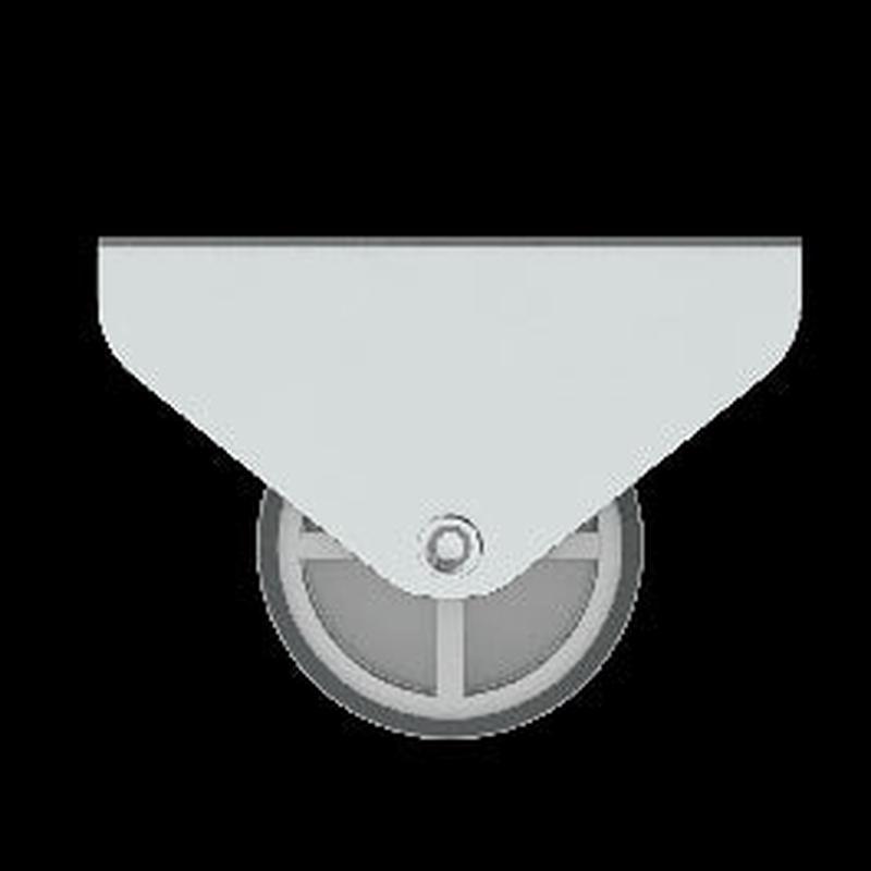 25 MM DIAMETER NYLON AND RUBBER WHEEL, FIXED SUPPORT