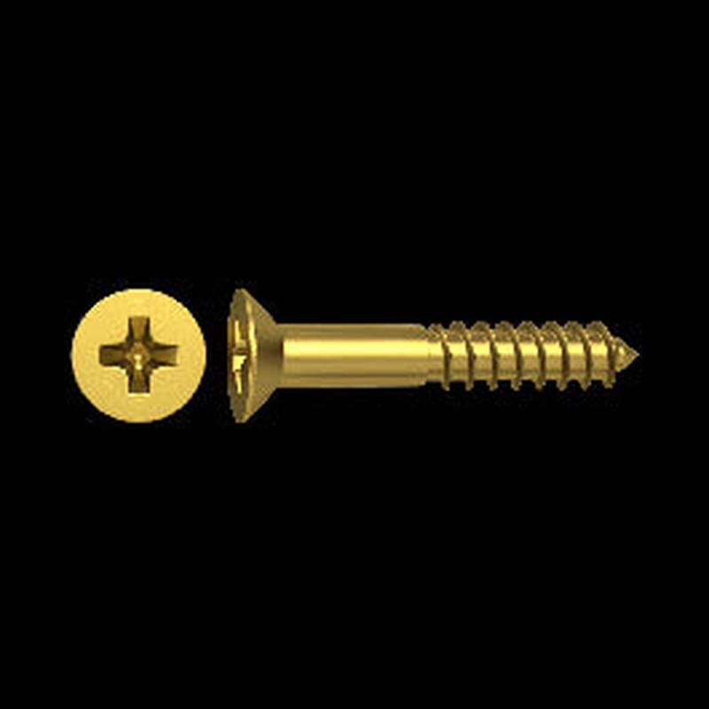 WOOD SCREW BRASS-PLATED PH 4X20 MM , 15 PIECES