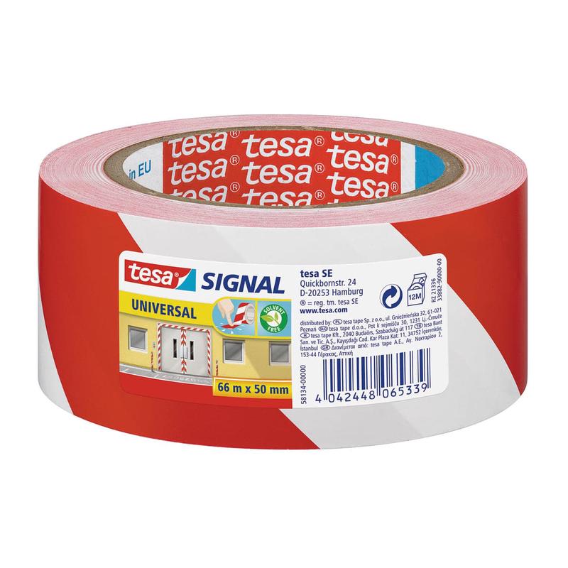 RED/WHITE WARNING TAPE 50MMX66MT