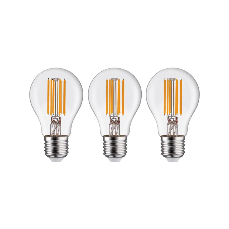 3 LED BULBS E27= 100W DROP TRANSPARENT WARM LIGHT