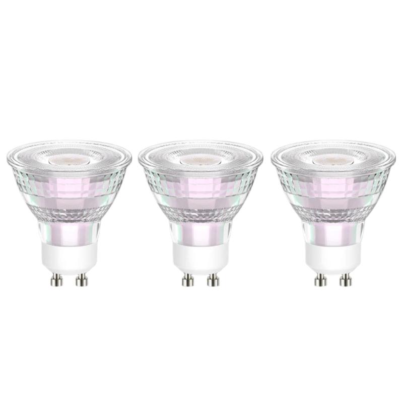 3 LED BULBS GU10 50W CLEAR NATURAL LIGHT