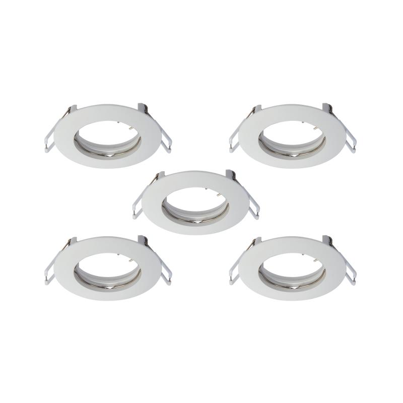 5 DOWNLIGHTS PLASTIC WHITE D7.5 CM LED GU10 35W