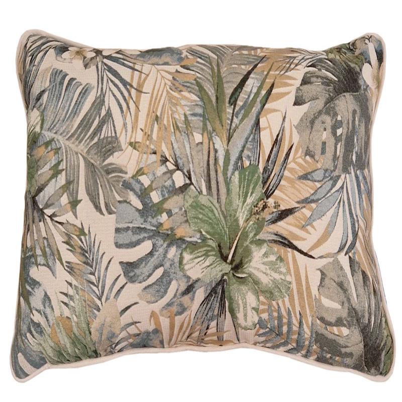 YUNGA REMOVABLE CUSHION COVER 30X50CM WITH WATER-REPELLENT STAIN-RESISTANT PIPING GREEN BACK DYED