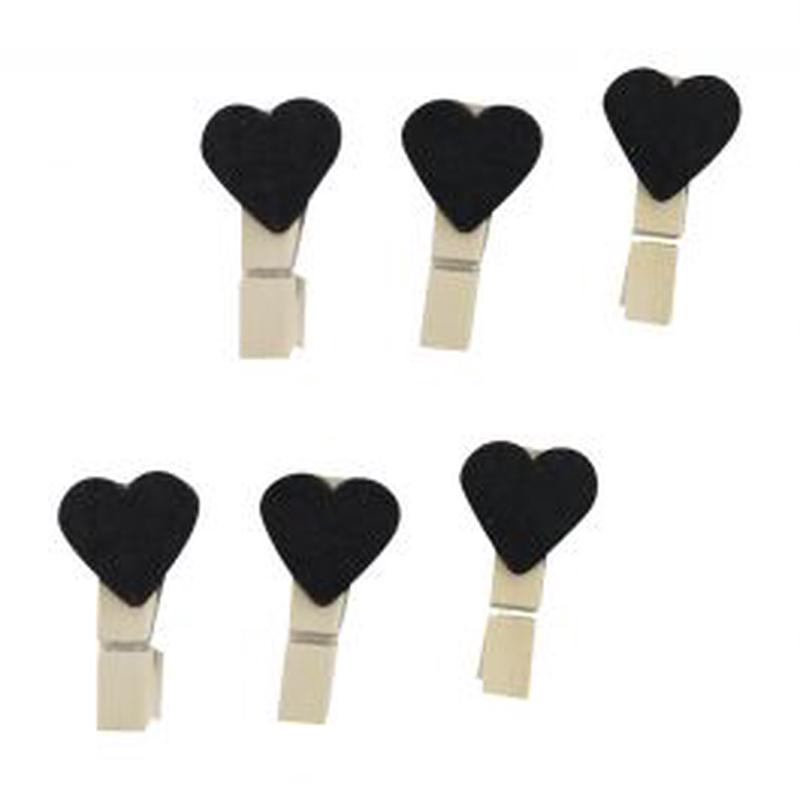 10 BLACK HEART PEGS 2CM