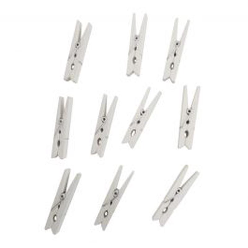 12 WHITE PHOTO PEGS 5CM