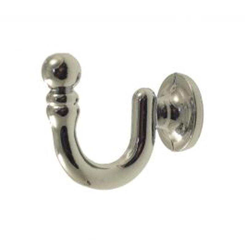 VENERE HOOK WITH SCREWS AND PLUGS CHROME-PLATED