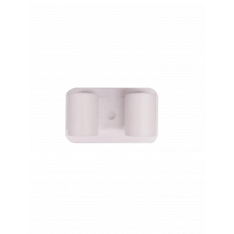 WHITE PLASTIC ADHESIVE SKIRTING BOARD HOLDER