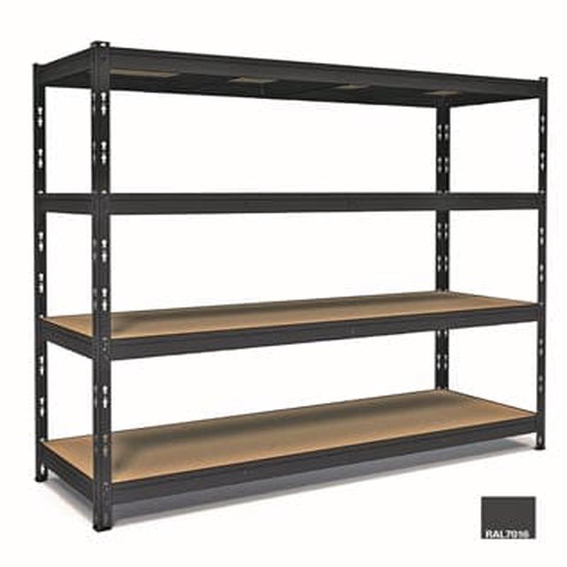 WOOD/METAL ANTHRACITE GRAY MAXIPOKER SHELF 4 SHELVES 160X60XH180 CAPACITY 300 KG EACH