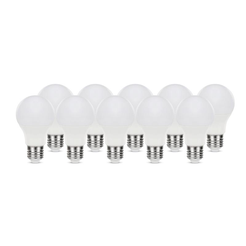 10 LED BULBS E27 =60W FROSTED DROP NATURAL LIGHT