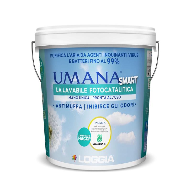 WHITE WASHABLE PHOTOCATALYTIC PAINT HUMAN SMART 10 LT