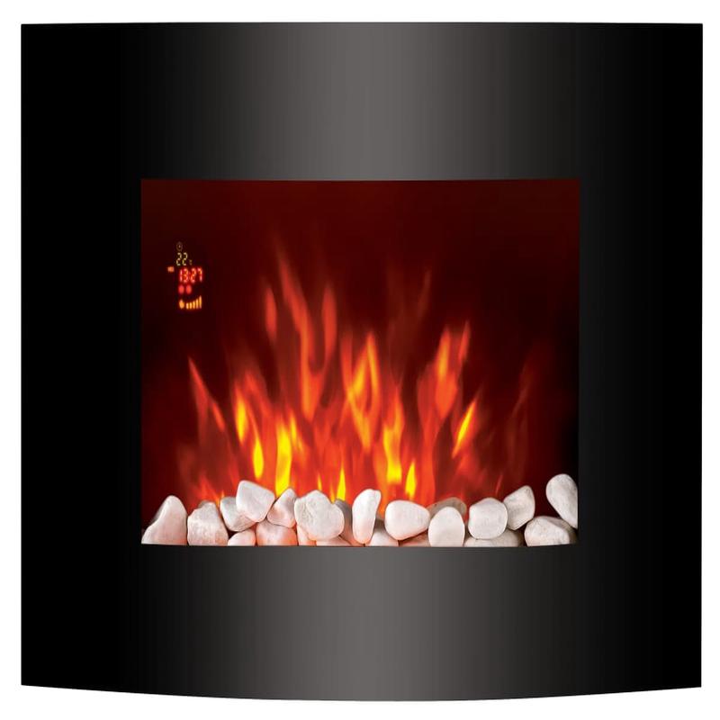 WALL MOUNTED ELECTRIC FIREPLACE FONT 4 2 POWER 1/2 KW WITH 24H TIMER
