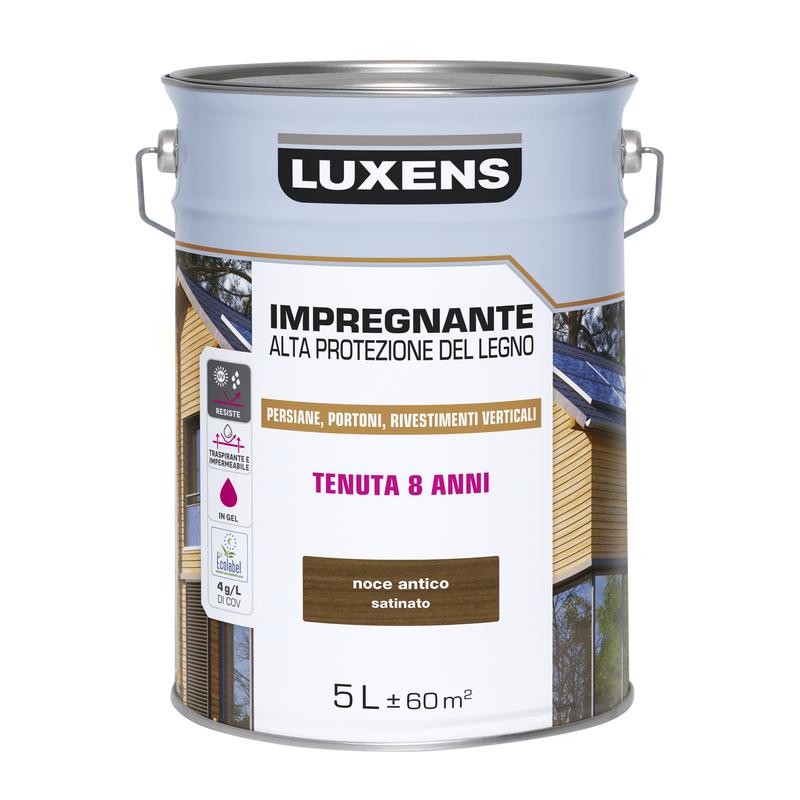 WATER-BASED WOOD PROTECTIVE IMPREGNATING AGENT DARK WALNUT HIGH PROTECTION LUXENS 5 LT