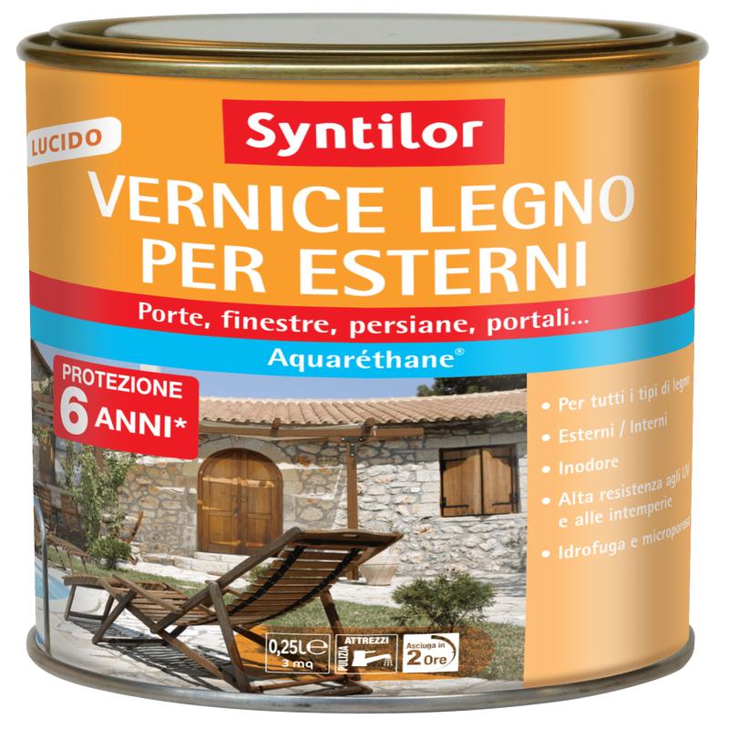 WATER-BASED WOOD PROTECTIVE PAINT DARK WALNUT HIGH GLOSS HIGH PROTECTION SYNTILOR 250M