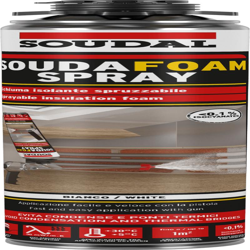 WHITE DIISOCYANATE SPRAYABLE POLYURETHANE FOAM FOR SOUDAL GUN 700ML