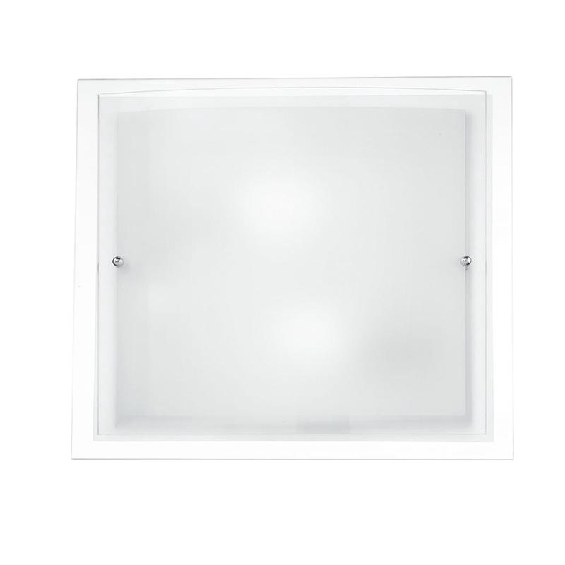 WHITE GLASS DOUBLE CEILING LIGHT D40 2XE27=60W
