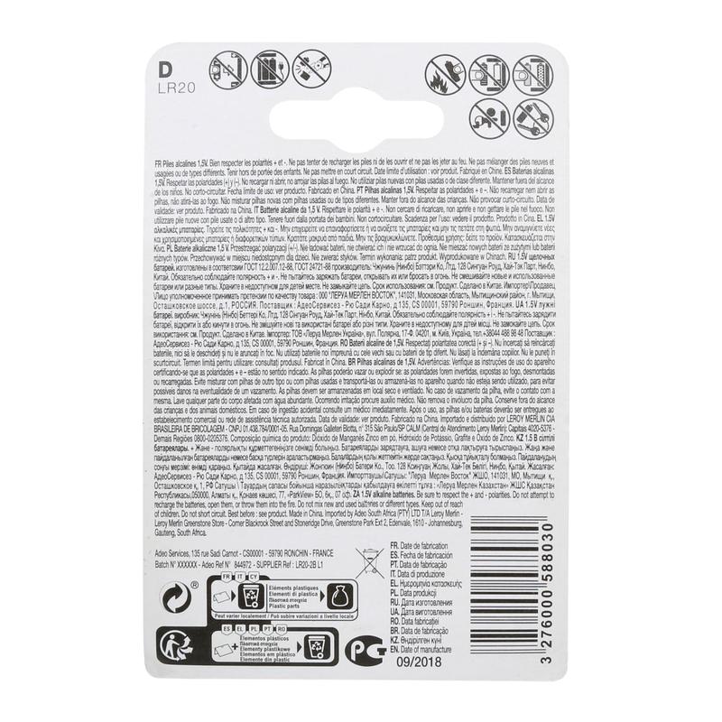 2 PILE D TORCIA ALCALINA STANDARD