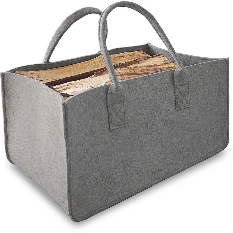 FELT GREY LOG CARRIER BAG