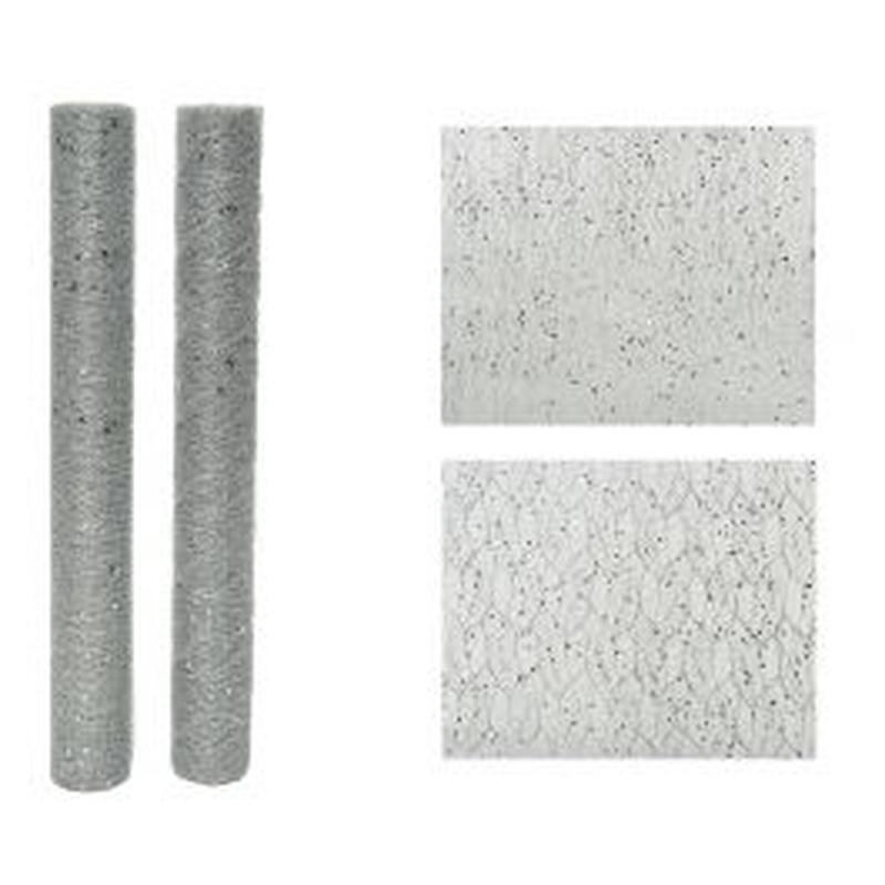 SILVER ORGANZA ROLL L200X35 CM