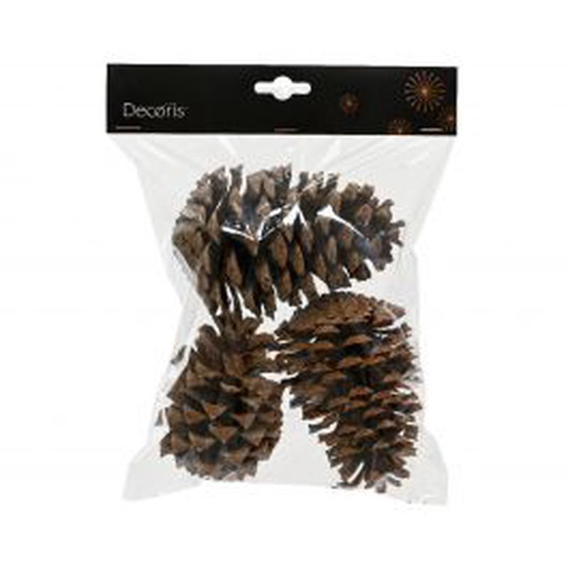 3 NATURAL PINE CONES 15 CM