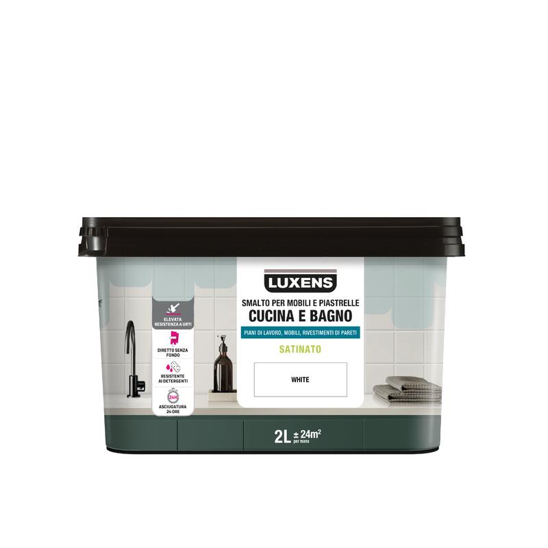 WATER GLAZE FOR FURNITURE AND KITCHEN AND BATHROOM TILES WHITE SATIN LUXENS 2 LT