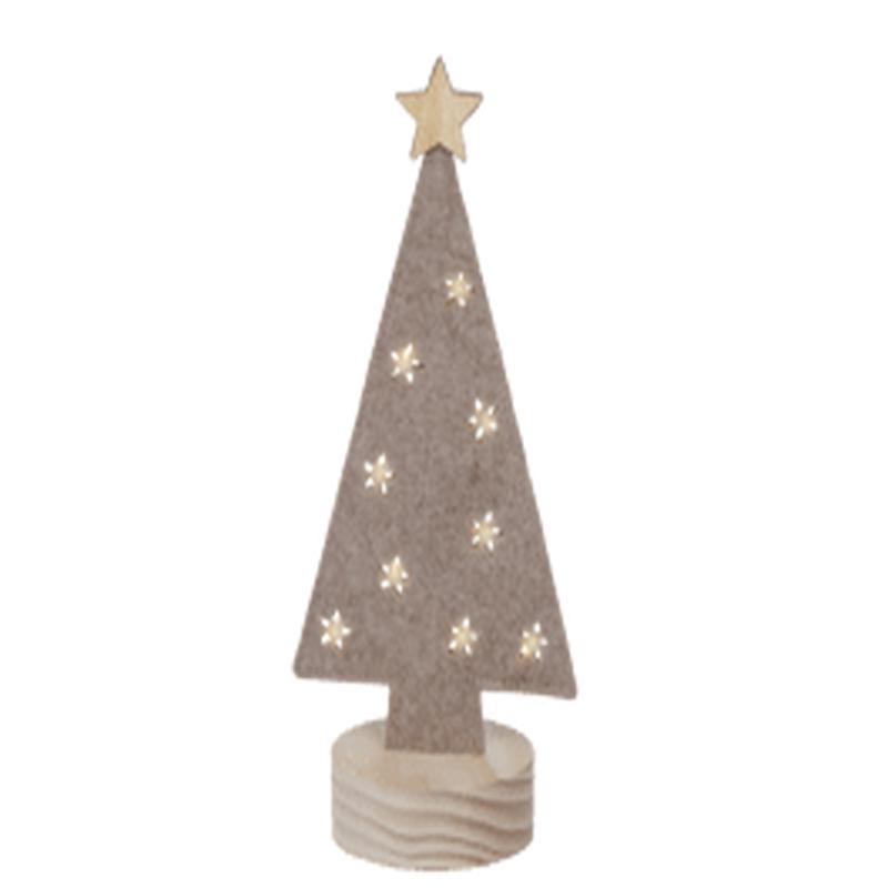 BROWN FELT TREE WITH MICROLED AB
