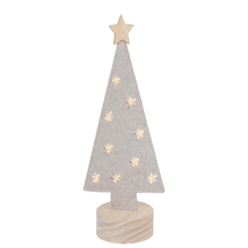 GRAY FELT TREE WITH MICROLED A B