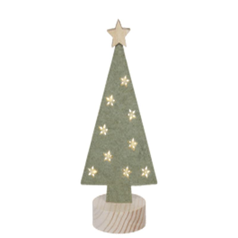 GREEN FELT TREE WITH MICROLED BA
