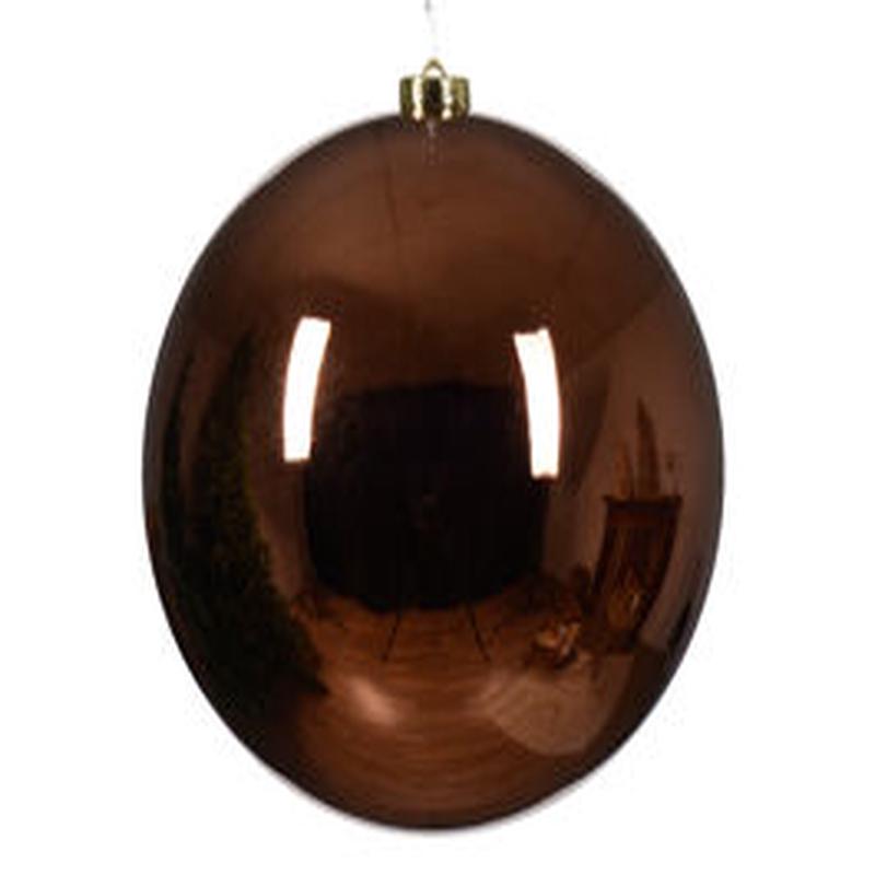 BROWN PLASTIC CHRISTMAS BALL DIAM2