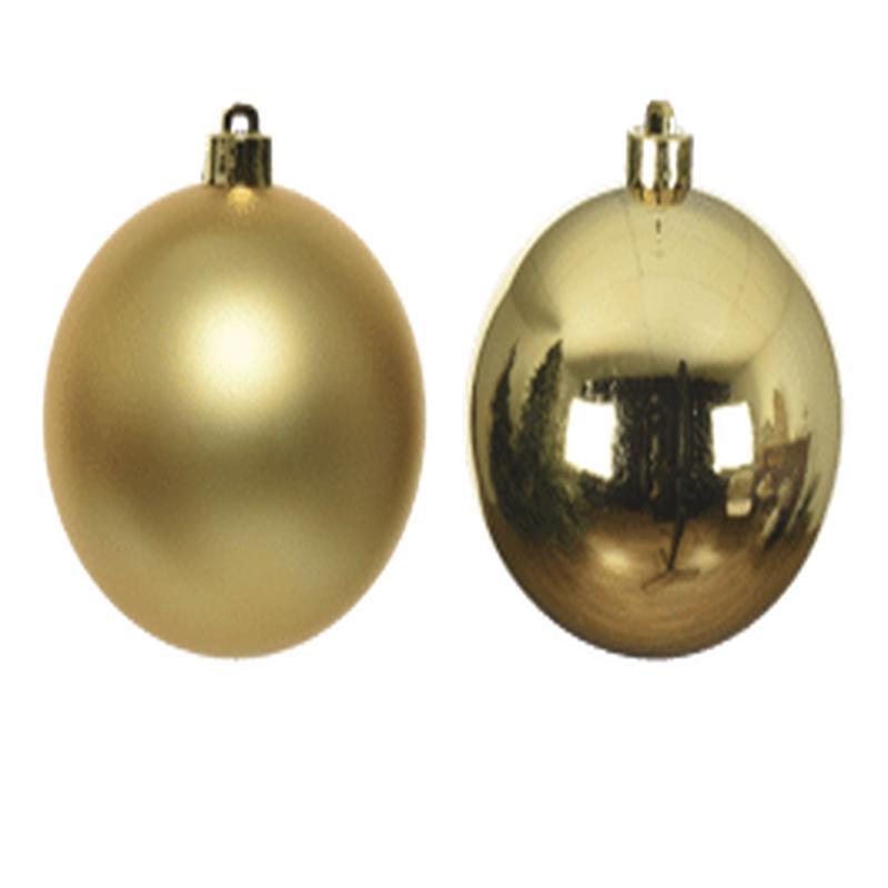SET 4 CHRISTMAS BALLS PLASTIC GOLD DIA