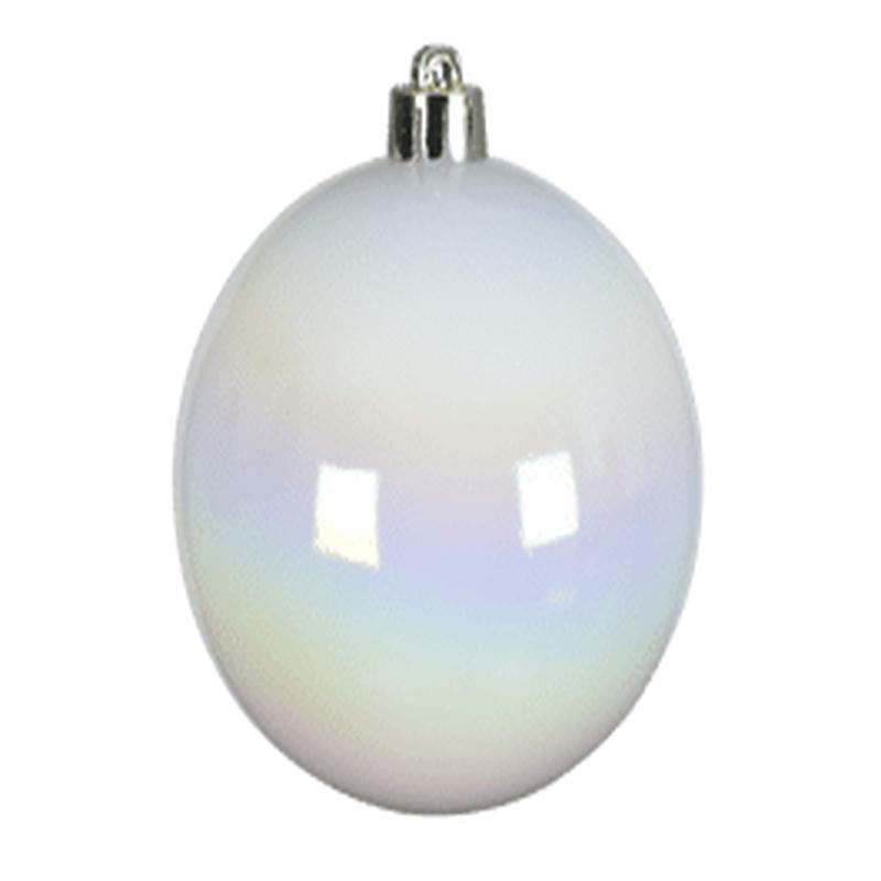 SET 4 IRIDISCEN WHITE CHRISTMAS BALLS