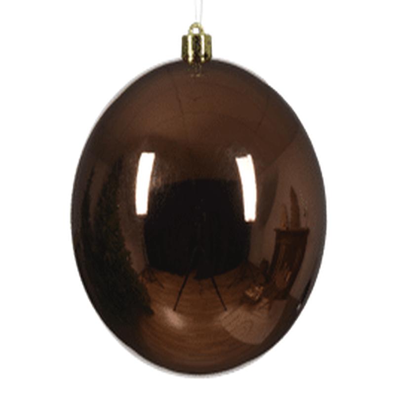 BROWN PLASTIC CHRISTMAS BALL DIAM1