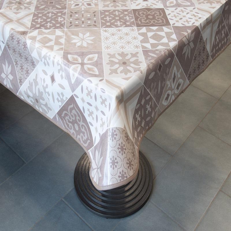 WAXED TABLECLOTH 120X160CM MAIOLICA BEIGE
