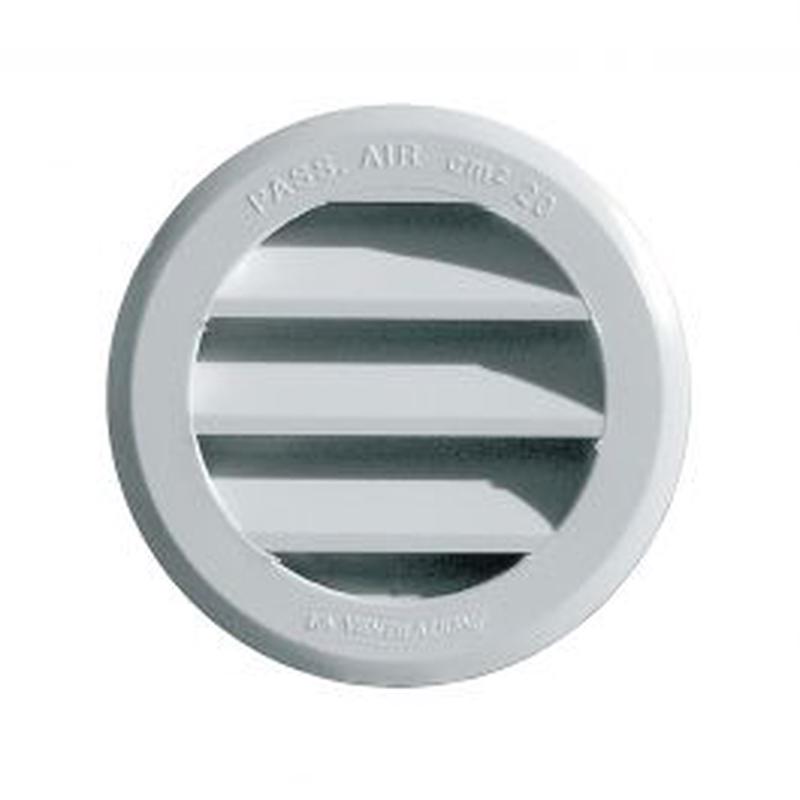 VENTILATION GRILLE 63X15 MM HOLE DIAMETER 60 MM WHITE PLASTIC